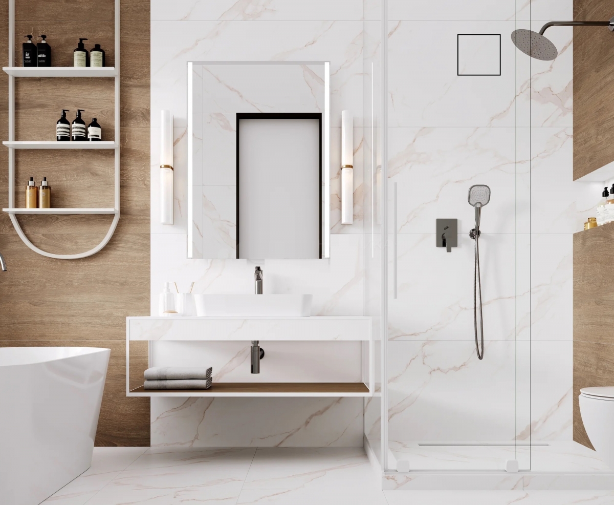 Теневой диффузор под плитку с вентилятором FoZa VD5 скрытого монтажа, под плитку