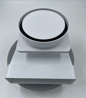 Теневой диффузор для натяжного потолка FoZa d125мм с вентилятором на шарикоподшипнике с выходом на трубу 60х120мм